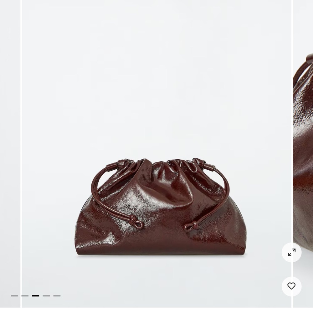 COS Elegant Burgundy Leather Clutch